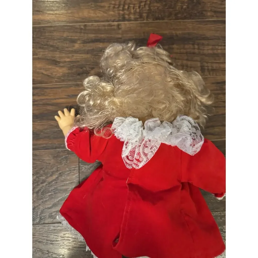 Vintage 90’s Soft Body Doll 17 Inch Blonde Hair and Velvet Dress Haunted House
